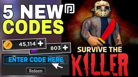 Roblox Survive the Killer Redeem Codes for December 2022:。